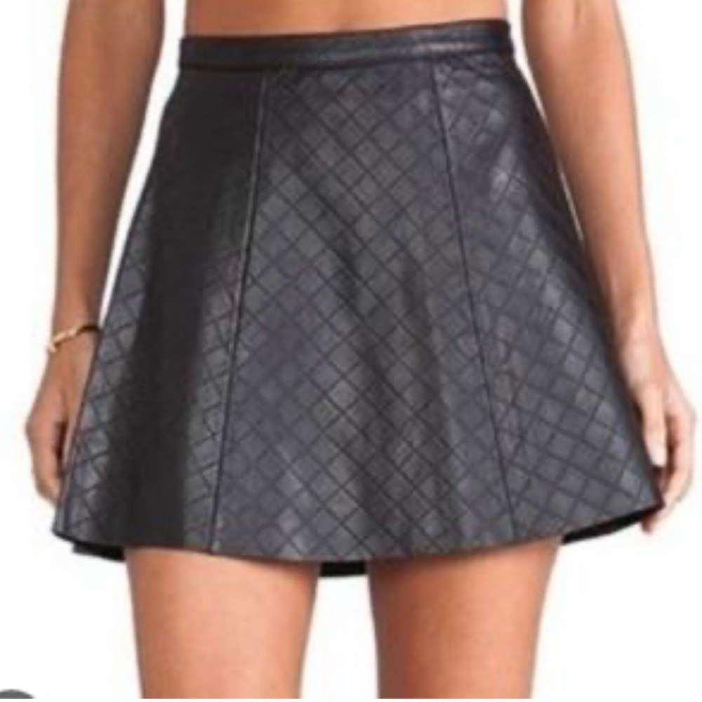 One Clothing Vegan Leather Skirt Size Large Black